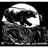Bear Salmon Fishing metal art