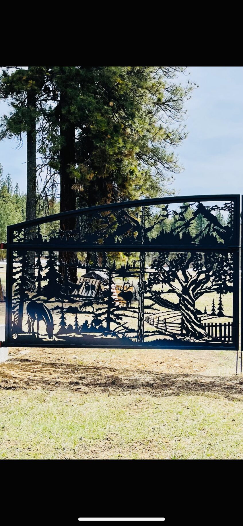 Metal Mountain Driveway Gate