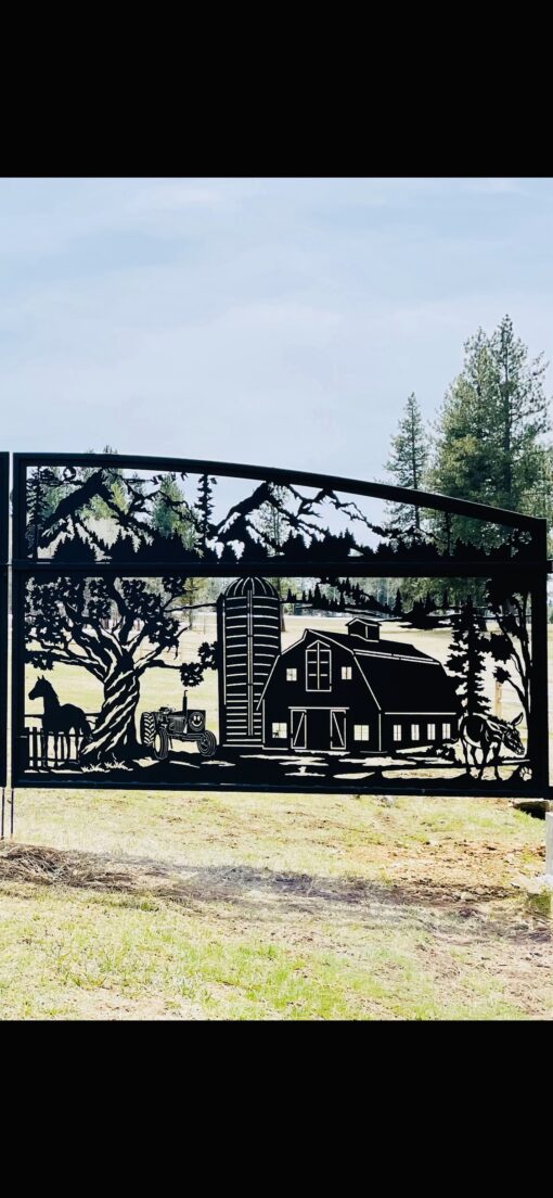 Metal Mountain Driveway Gate