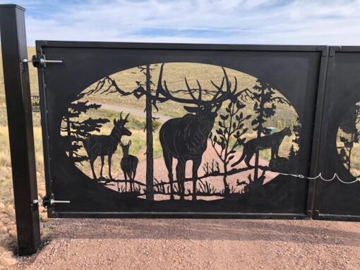 elk hunting gate close up.