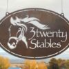 "3twenty Stables" custom metal horse ranch sign