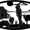 Farmer Hoeing Oval