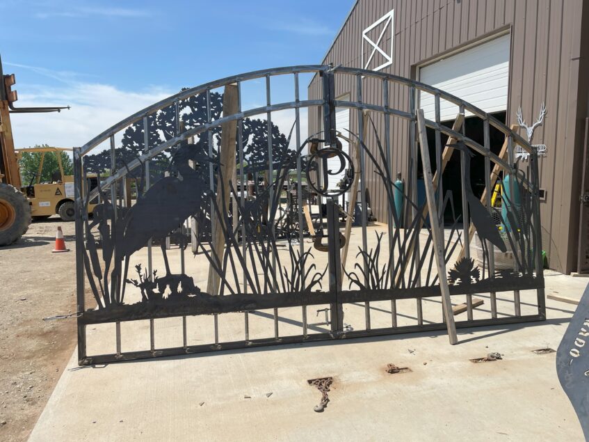 Herons and Cattails Driveway Gate.